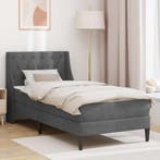 vidaXL Bedframe met matras met matras Donkergrijs 90 x 200, Verzenden