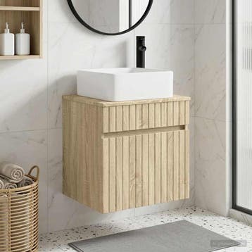 vidaXL Wandgemonteerde wastafelmeubel Sonoma Eiken 49 x 41 x, Verzenden, Nieuw