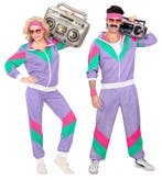 Neon 80S Trainingspak Fout Lila, Verzenden, Nieuw