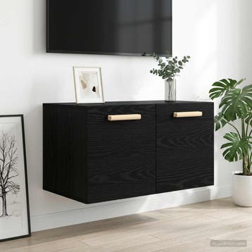 vidaXL Wandkast Zwart eiken 60 x 36,5 x 35 cm Bewerkt hout, Huis en Inrichting, Kasten | Overige, Verzenden, Nieuw