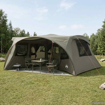 vidaXL Gezinstent met regenhoes waterdicht 6-persoons Leger, Caravans en Kamperen, Verzenden, Nieuw