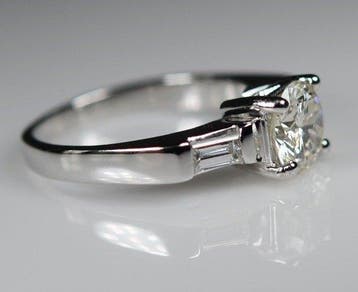 Bague - 14 carats Or blanc Diamant (Naturelle) - Diamant