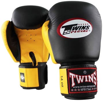 Twins Bokshandschoenen BGVL 3 Zwart Geel Twins Special Fight, Sports & Fitness, Boxe, Verzenden