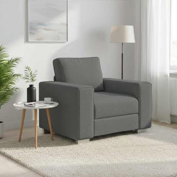 vidaXL Sofa Stoel Donkergrijs 100 cm Stof, Verzenden