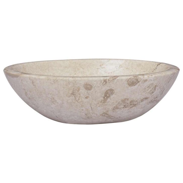 vidaXL Gootsteen 53x40x15 cm marmer crèmekleurig, Doe-het-zelf en Bouw, Sanitair, Nieuw, Verzenden