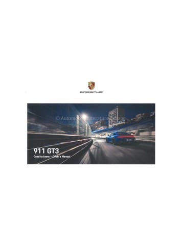 2021 PORSCHE 911 GT3 INSTRUCTIEBOEKJE ENGELS, Auto diversen, Handleidingen en Instructieboekjes, Ophalen of Verzenden