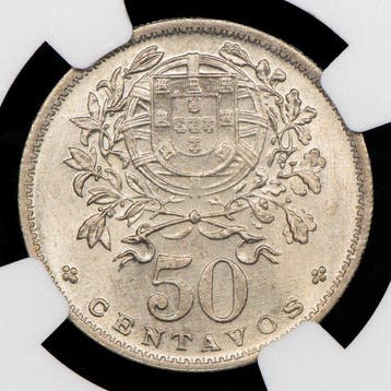Portugal. Republic. 50 centavos 1956 - NGC - MS 65 (Zonder, Postzegels en Munten