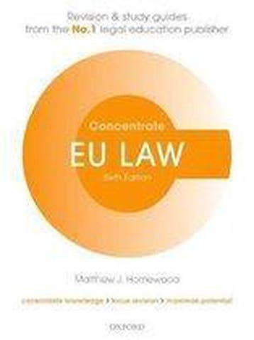 EU Law Concentrate 9780198815181 Matthew Homewood, Verzenden, Matthew Homewood