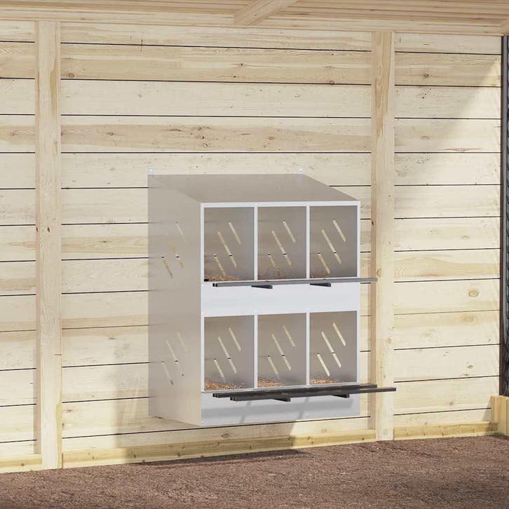 vidaXL Kippennestkast met 6 vakken gegalvaniseerd metaal, Animaux & Accessoires, Rongeurs & Lapins | Cages & Clapiers, Envoi