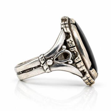 Zilver - Ring - Boomdendritische agaat, Antiek en Kunst