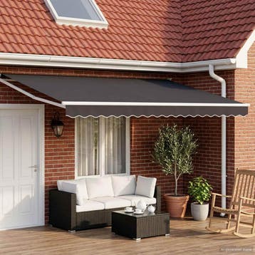 vidaXL Elektrisch Uitschuifbare Zonneluifel Antraciet en Wit, Verzenden