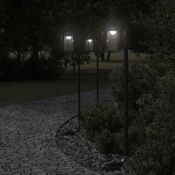 vidaXL Vloerlamp voor buiten 100 cm roestvrij staal zwart, Verzenden, Nieuw
