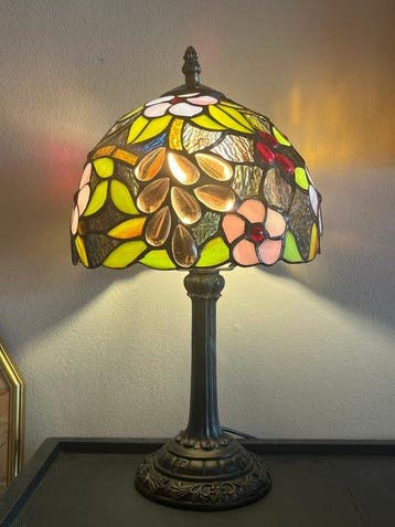 Buffet tafellamp - Glas-in-lood
