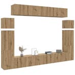 vidaXL 8-delig Tv-meubelset wandmontage bewerkt hout, Verzenden