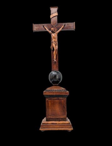 Antiek Crucifix - Buxushout - 1850-1900 - Christus aan het, Antiek en Kunst