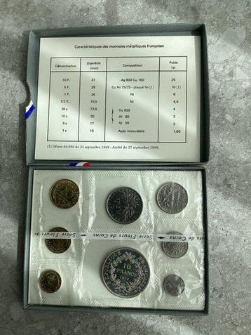 Frankrijk. Year Set (FDC) 1973 (8 munten) (Zonder, Postzegels en Munten