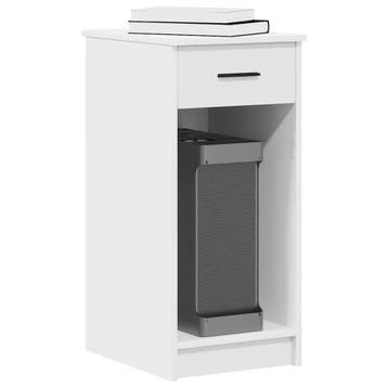 vidaXL Computertorenstandaard met lade 35x45x77 cm wit, Verzenden