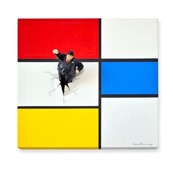 Dario Assisi - (Fat) Magritte in the Mondrian world 3d -
