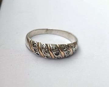 Zonder minimumprijs - Ring Goud 19,2 en zilver 925, Nieuw