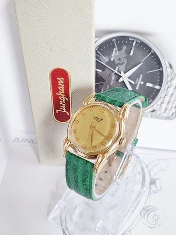 Junghans - Stossgeschütz 17 Jewels cal J 80 Uhr + Box -, Bijoux, Sacs & Beauté, Montres | Hommes