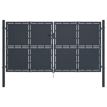 vidaXL Tuinpoort staal 300x150 cm antraciet, Tuin en Terras, Tuinpoorten, Verzenden, Nieuw