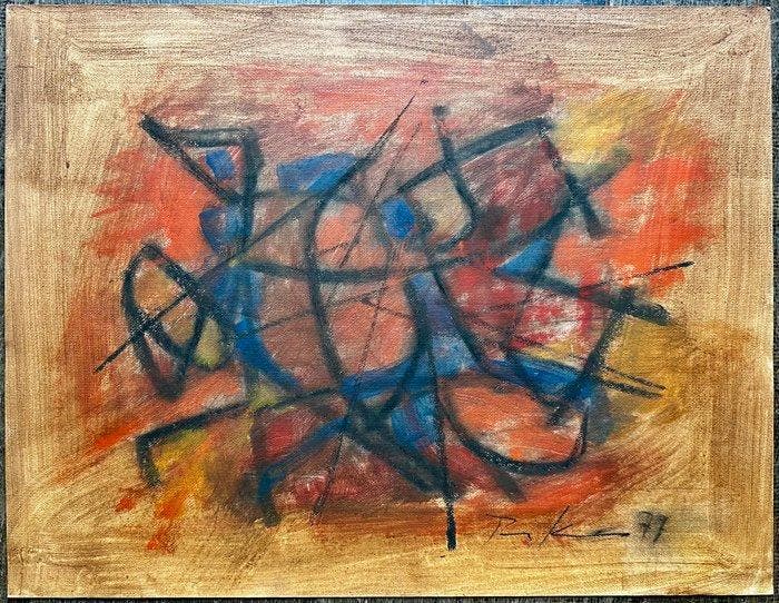 Bill Parker (1922-2009) - Abstraction, 1977, Antiquités & Art, Art | Peinture | Classique