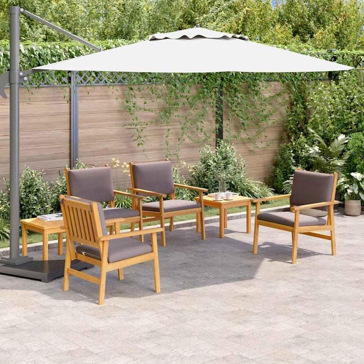 vidaXL Tuinbank Set 6 pcs Bruin Massief Acacia Hout, Tuin en Terras, Tuinsets en Loungesets, Nieuw, Verzenden