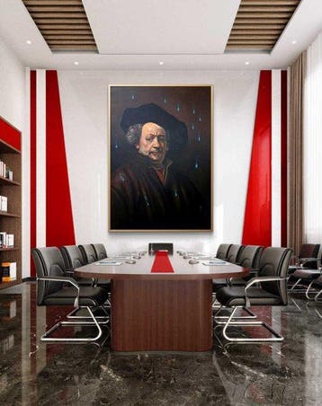 Antonio Sciacca (1957) - Rembrandt contaminato - cm 140x100, Antiek en Kunst