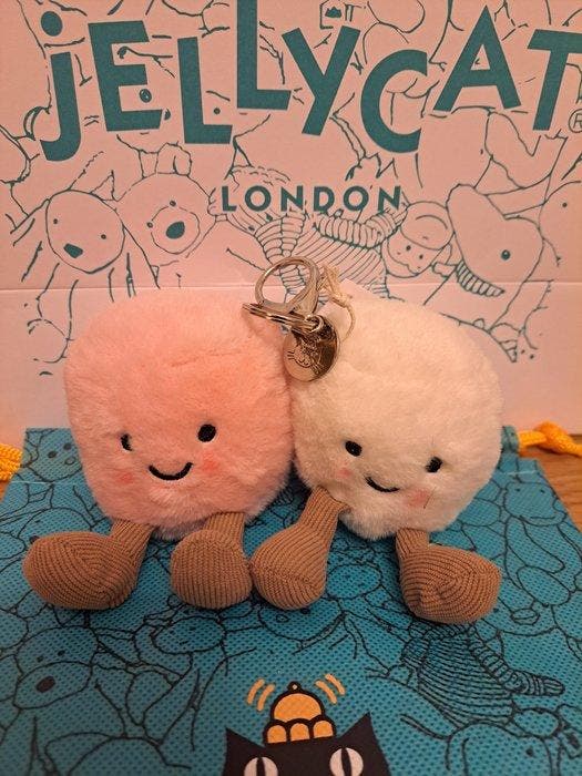 Jellycat - Pluche speelgoed Duo Mochi Schlüsselanhänger -, Antiek en Kunst, Antiek | Speelgoed