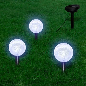 vidaXL Solarbollampen 3 st LED met grondankers en, Verzenden