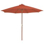 Terracotta Parasol 300cm | 41% Korting | Weg is weg, Tuin en Terras, Verzenden, Zo goed als nieuw, 3 tot 4 meter, Stokparasol