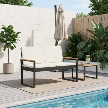 vidaXL Tuinbank 2 -Seater 107 x 61 x 80 cm poly rattan, Verzenden, Nieuw