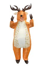 KIMU® Opblaas Kostuum Hert Bruin Opblaasbaar Pak Hertenpak M, Ophalen of Verzenden