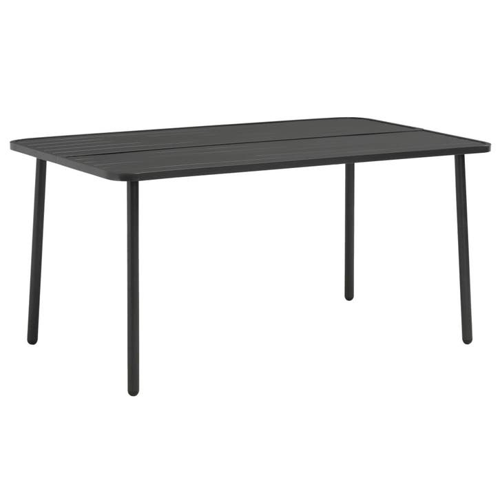 vidaXL Tuintafel 150x90x72 cm staal donkergrijs, Tuin en Terras, Tuintafels, Nieuw, Verzenden