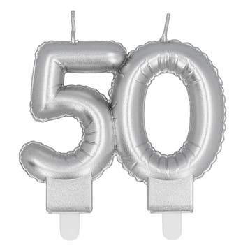 Zilveren Kaars 50 Jaar 8cm, Hobby en Vrije tijd, Verzenden, Nieuw