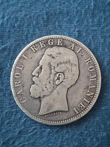 Roemenië. Silver Coin 5 Lei 1883 Carol I - Authentic
