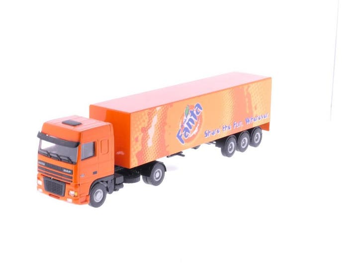 Schaal 1:50 Lion Car No86 Daf 95 vrachtauto Fanta #4113, Hobby & Loisirs créatifs, Voitures miniatures | 1:50, Enlèvement ou Envoi