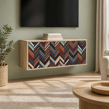 vidaXL Wand gemonteerd TV Kast OMMEN 102 x 33 x 40 cm Sonoma, Verzenden