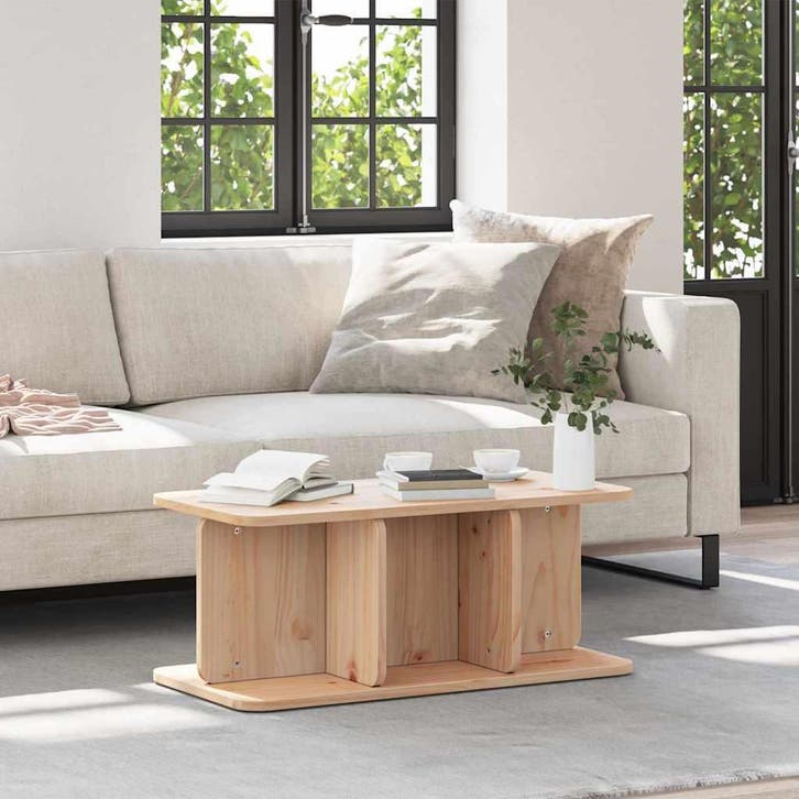 vidaXL Salontafel Naturel 80 x 39,5 x 33,5 cm Massief, Huis en Inrichting, Tafels | Salontafels, Nieuw, Verzenden