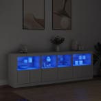 vidaXL Dressoir met LED-verlichting 202x37x67 cm wit, Verzenden
