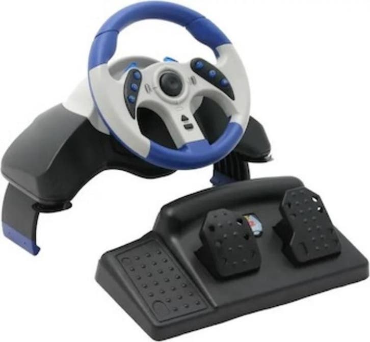 Mad Catz MC2 Microcon Racing Wheel PS1 (Zonder Pedalen), Games en Spelcomputers, Spelcomputers | Sony PlayStation 1, Zo goed als nieuw