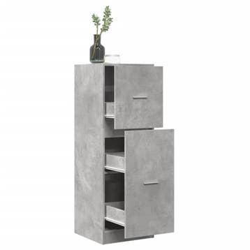 vidaXL Apothekerskast 40x41x118 cm bewerkt hout betongrijs, Huis en Inrichting, Kasten | Overige, Verzenden, Nieuw