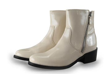 19v69 Italia Enkellaarzen in maat 37 Wit, Kleding | Dames, Verzenden, Wit, Lage of Enkellaarzen, Zo goed als nieuw
