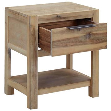 vidaXL Nachtkastje met lade 40x30x48 cm massief acaciahout, Huis en Inrichting, Verzenden, Nieuw
