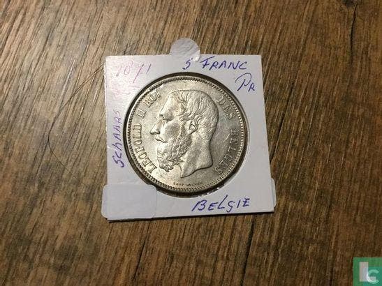 België 5 francs 1871, Postzegels en Munten, Munten | België, Losse munt, Goud, Zilver, Verzenden