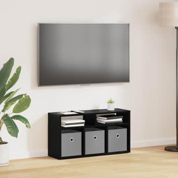 vidaXL Laagkast met lade Zwart Eiken 72 x 22,5 x 38 cm, Verzenden, Nieuw