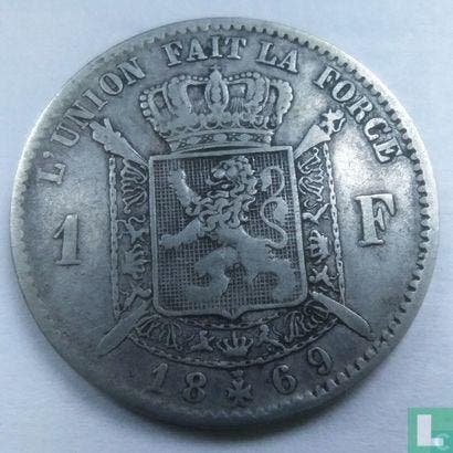 België 1 franc 1869, Postzegels en Munten, Munten | België, Losse munt, Goud, Zilver, Verzenden