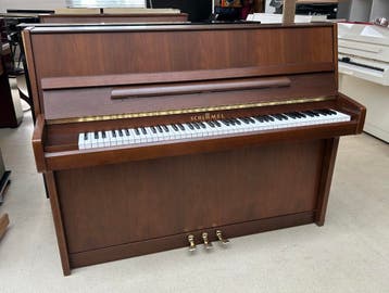 Piano droit Schimmel 113 - Garantie: 10 ans  Pianos Michiels, Comme neuf, Brun, Piano