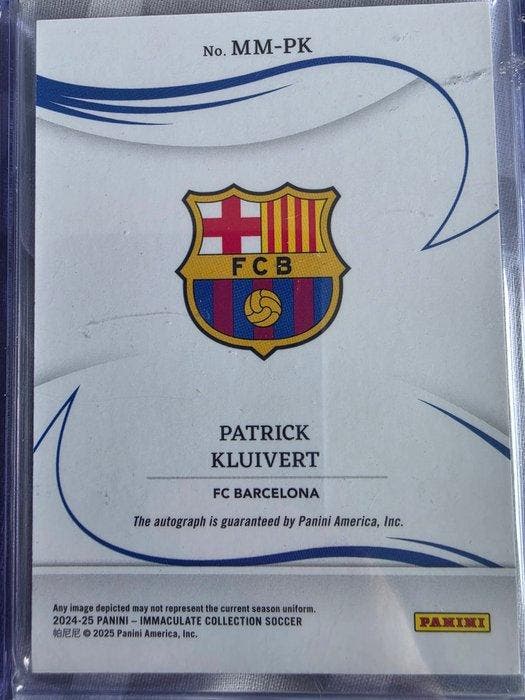 2024/25 Panini Immaculate Collection Patrick Kluivert /49, Collections, Autocollants