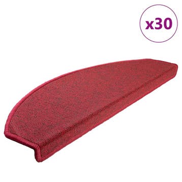 vidaXL Trapmatten 30 st 65x24x4 cm Röd Halfrond Groot, Doe-het-zelf en Bouw, Ladders en Trappen, Verzenden, Nieuw